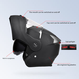 หมวกกันน็อคแบบเต็มใบสำหรับรถจักรยานยนต์ ดีไซน์แบบพับได้ วัสดุ ABS กันน้ำ สำหรับผู้ใหญ่ ขับขี่มอเตอร์ไซค์และจักรยาน - Product Image 2