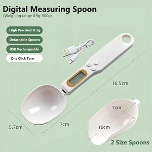 Cuillère-balance électronique numérique en plastique de haute qualité 500g 0.1g, nouvelle tendance, pour la cuisine - Product Image 3