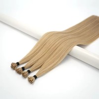 Extensions de cheveux humains lisses européens, pointe plate mini K, micro-liens, double tirage, bruts, cuticules entièrement alignées