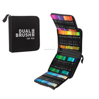 Stylo pinceau à double pointe multi couleurs ensemble d'art dessin jouet marqueurs d'art artisanat peinture diy 100 couleurs marqueur graffiti à double tête