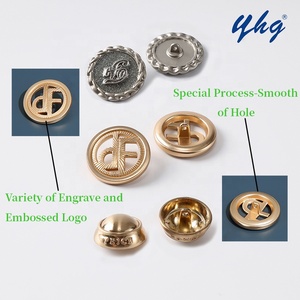 YHG חרוט לוגו מותאם אישית מתכת פליז סגסוגת אבץ כפתורי אמייל שוק כפתור זהב למעיל מעיל - Product Image 2