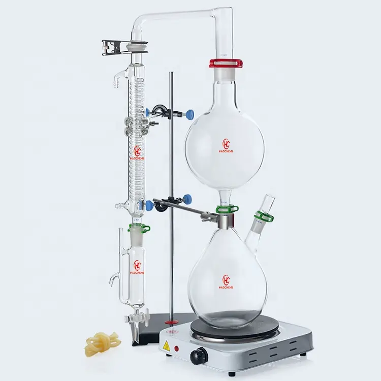 High quality easy to clean glass distillation kit 2000ml distilator of oil essential lab distillation kit