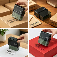 Carimbo de Borracha Retangular Longo Personalizado com Autoentintagem Gooyin STAMP-7025, Gravado a Laser com Endereço, Logotipo e Slogan