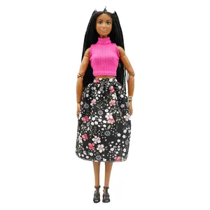 Новое поступление, кукла Барби, 30 см, 11-12 дюймов, Одежда для кукол, юбка с цветами и Однотонная футболка, топы для кукол FR PP