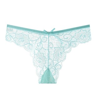 Braguitas de encaje transparentes para mujer, de talle medio, sin costuras, con lazo, blancas, para uso diario - Product Image 5