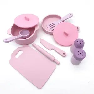 Neues Produkt Großhandel Silikon Baby Pretend Play Kinder Kochen Spielzeug Silikon Küche Set Spielzeug für Kinder Geschenke