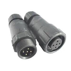 LLT M14 waterproof led connector ip68 male and female 2 3 4 5 6 7 8 9 10 pins soldering with cable for outdoor lighting