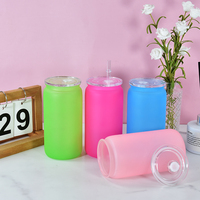 Gobelets en plastique de 16 oz, durables et faciles à nettoyer, de couleur néon, matériaux de qualité supérieure, verres à bière, gobelets à boisson, 50 pièces/boîte