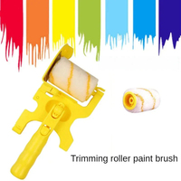 Rouleau de peinture portatif pour bords nettoyés, outil de peinture portable avec rouleau et brosse pour plafond