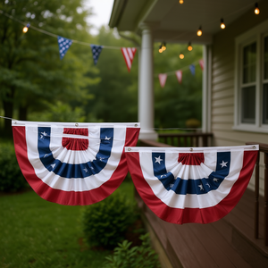 Bandiera americana a pieghe 1,5x3 piedi, set da 6 pezzi, decorazione per feste in poliestere - Product Image 2