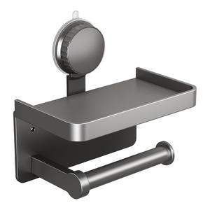 Porte-boîte à mouchoirs moderne à ventouse avec support pour rouleau de papier toilette, fixation murale sans perçage, design rectangulaire - Product Image 1