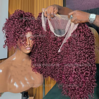 Perruque Lace Front Bouclée Pixie 99j en Cheveux Humains, Perruque Frontale HD Vierge à Cuticules Alignées, Densité 200, Cheveux Humains Vierges Bruts Cambodgiens