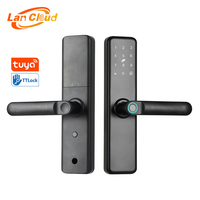 Serrure de porte intelligente de haute qualité avec écran tactile, empreinte digitale, mot de passe, clé, application Tuya TT, pour appartement en bois