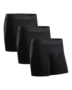 Calzoncillos Bóxer Negros para Hombre, Corte Medio, Sin Costuras, Modal y Algodón, Color Sólido, Ajuste para Adultos, Transpirables, con Logotipo Personalizado - Product Image 1