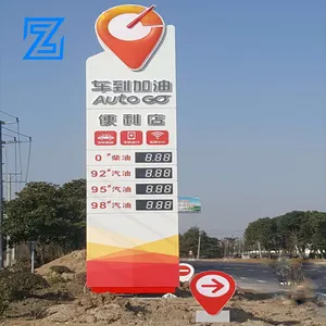 Cheap Price outdoor decorative led display pylon sign price signage pylon sign for gas station