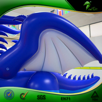 Costume de dragon bleu gonflable, jouets animaux de dessin animé gonflables, figurines de dragon gonflables, ballon
