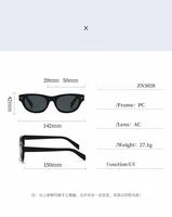 Lunettes de soleil carrées noires à monture intégrale avec verres en PC et protection UV400, colorées, tendance, durables, unisexes, pour les voyages