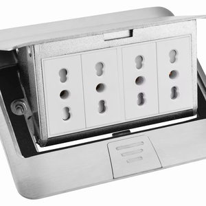 En Oferta: Tomacorriente Empotrable de Acero Inoxidable Plateado, Módulos de Tomacorriente Cuádruples Schuko EU para Instalación en Interiores - Product Image 1