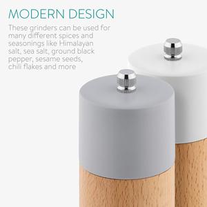 Moulins à <span class=keywords><strong>sel</strong></span> et à poivre réglables en bois <span class=keywords><strong>de</strong></span> hêtre avec mouvement <span class=keywords><strong>de</strong></span> broyage en céramique pour la maison et les restaurants - Product Image 6