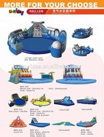 Outdoor-Spielplatz Wasserspiel große gelbe runde Pool abdeckung mit Zelt aufblasbaren Pool für Kinder und Erwachsene