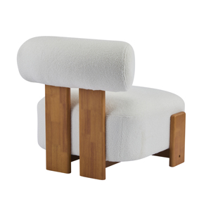 Sillón Moderno Acolchado con Estructura de Madera Maciza y Respaldo Enrollado, Tapicería Suave y Duradera para el Hogar, Oficina, Sala de Estar - Product Image 6
