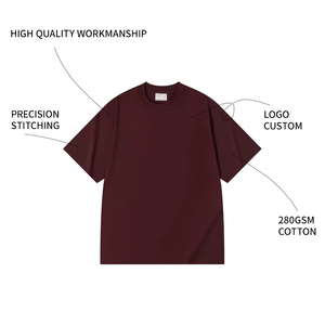 Camiseta de Verano de Manga Corta Tejida de Alta Calidad, 100% Algodón, Estilo Desgastado, Efecto Desteñido, Estilo Normcore Minimalista, Talla Grande - Product Image 2