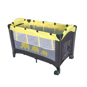.Multi Function Baby Playpen Infant Travel Cot Bed Children Furniture Grey Double Layer Playard with Wheels Child <strong>Crib</strong> - Product Image 4