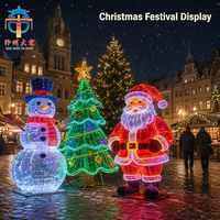 Juego de Faroles Gigantes de Navidad con Diseño de Santa Claus y Muñeco de Nieve, Decoración LED para Parques, Plazas y Jardines