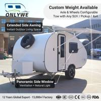 Caravane de camping isolée ONLYWE, fabrication d'usine depuis 12 ans, type Teardrop, 4 saisons, tout-terrain, avec salle de bain