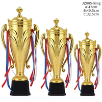 Trophées sportifs en métal personnalisés or/argent/cuivre, designs ouverts avec texte personnalisé sur la base
