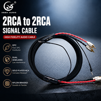 Cable de Audio RCA de Alta Fidelidad Premium, Interconexión 2RCA a 2RCA con Cable de Tierra en Forma de U, Cable de Señal Anti-Interferencia para Sistema Hi-Fi