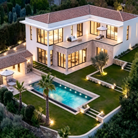 Service de conception architecturale de villas modernes, plan de maison personnalisée à 3 étages avec vue panoramique et piscine