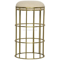Amson Messing Metall-Barhocker mit Kunststoff-Perlenbasis Goldene Oberfläche Klassisches Design Verstellbar Rechteckig Hochwertig Modern
