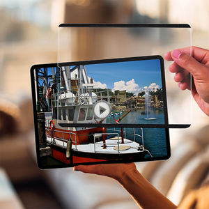 再利用可能な黒枠付きグルーフィルム手書きテクスチャ保護フィルムペーパーテクスチャスクリーンプロテクター <span class=keywords><strong>iPad</strong></span> <span class=keywords><strong>Pro</strong></span> 12.9用 - Product Image 1