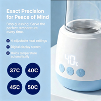 Nouvelle conception, 4 réglages de température, modulateur de lait pour bébé, batterie au lithium intégrée, version rechargeable