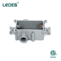 Boîtes murales peu profondes en PVC Ledes certifiées ETL pour murs en béton 1/2 po, boîte de jonction étanche en PVC, raccords de conduites électriques en PVC