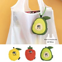 Logo personnalisé solide velours côtelé polyester dessin animé fruits pliable Shopping sac étanche RPET stockage Promotion réutilisable sac à main