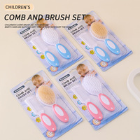 Lot de 2 brosses à cheveux pour nouveau-nés, peigne et brosse pour le toilettage du cuir chevelu, bonnet de berceau