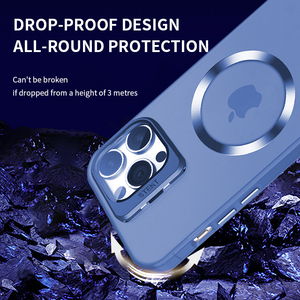 Vernice metallizzata custodia magnetica per <span class=keywords><strong>iPhone</strong></span> 11 <span class=keywords><strong>12</strong></span> 13 14 15 Pro Max copertura di protezione in vetro <span class=keywords><strong>con</strong></span> supporto per obiettivo della <span class=keywords><strong>fotocamera</strong></span> - Product Image 5