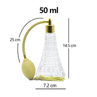 Meilleure vente Flacon de parfum en verre rechargeable de luxe avec pompe à airbag Flacon atomiseur tour Eiffel avec airbag 50ml