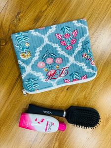 High Selling Handcrafted Floral Cotton Quilted Flat Pouches Toiletry Pouch Bridesmaid Gifts Proposal Cosmetic Bag - Product Image 2