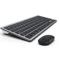 Keyboard Mini Nirkabel 78 Tombol Harga Pabrik + Mouse + Baterai + Stand + Koneksi Tripel BT 2.4G untuk Desktop