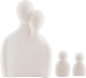 Crème Art Déco Trois Pièces Famille de 4 Sculpture Décorative Accent Mat PVC Sculpture Figure Set pour Anniversaire - Product Image 1
