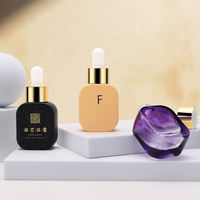 Flacon compte-gouttes carré en verre plat de 20 ml, flacon vide de luxe pour huile essentielle ou sérum, emballage cosmétique, impression de logo personnalisée