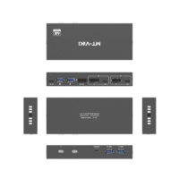 MT-VIKI 8K KVM Switch 2 in 1 Out DP1.4 dengan 4 Port USB 3.0, dengan 2 Kabel USB A ke C KVM Switcher