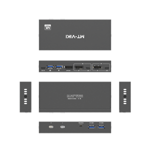 <span class=keywords><strong>Commutateur</strong></span> <span class=keywords><strong>KVM</strong></span> DisplayPort 8K MT-VIKI 2 entrées 1 sortie DP1.4 avec 4 ports USB 3.0, avec 2 câbles USB A vers C - Product Image 3