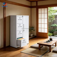 Gabinete Lateral de Acero Minimalista Moderno, Organizador de Archivos Metálico de 3 Cajones con Cerradura con Llave para Oficina, Cocina y Uso en Exteriores