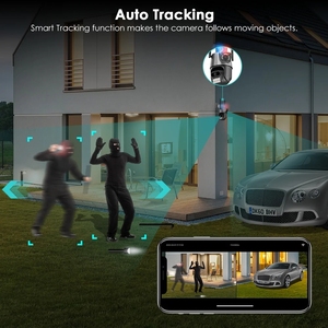 Icsee Wifi IP Ngoài trời cctv Wifi PTZ camera kép ống kính không thấm nước An Ninh Gia Đình video tầm nhìn ban đêm CMOS báo động bảo vệ ánh sáng - Product Image 5