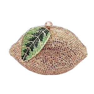 Bolso de mano con pedrería de limón para mujer, bolso de noche con cuentas, patrón geométrico, bolso de mano para fiesta de cóctel - Product Image 6