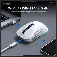 Souris de jeu tri-mode OEM ODM ONIKUMA DM07 blanche PAW3311Super. Souris sans fil RGB avec logo personnalisé, certifiée FCC CE
